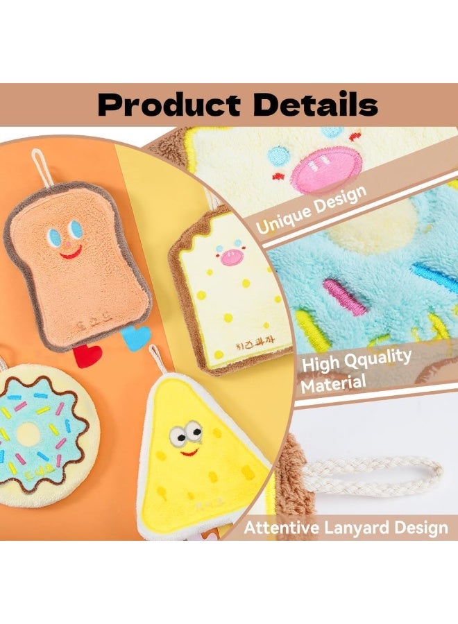 BIGTHREE 4 Pcs Cute Hand Towel, Cute Kitchen Towels, Baking Series Towels, with Hanging Loop, Cartoon Baking Series Theme for Kitchen, Suitable for Kitchens, Restaurants, etc. - Image 5