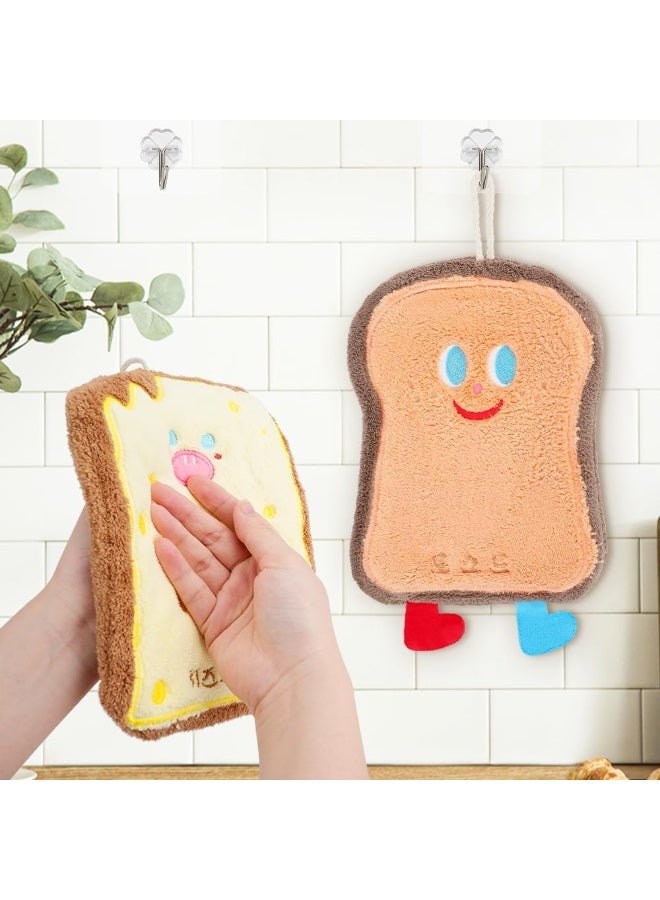 BIGTHREE 4 Pcs Cute Hand Towel, Cute Kitchen Towels, Baking Series Towels, with Hanging Loop, Cartoon Baking Series Theme for Kitchen, Suitable for Kitchens, Restaurants, etc. - Image 3