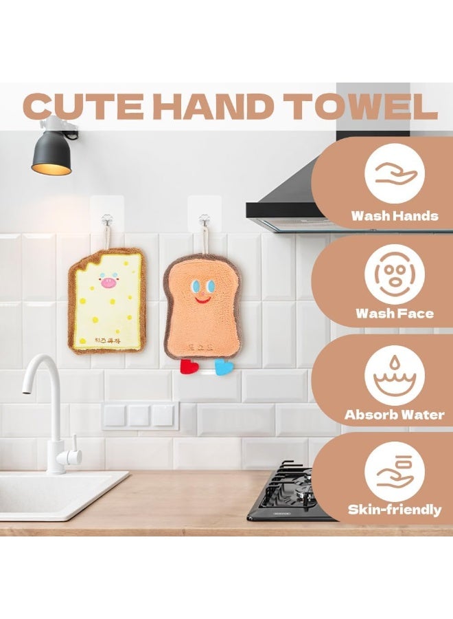 BIGTHREE 4 Pcs Cute Hand Towel, Cute Kitchen Towels, Baking Series Towels, with Hanging Loop, Cartoon Baking Series Theme for Kitchen, Suitable for Kitchens, Restaurants, etc. - Image 2