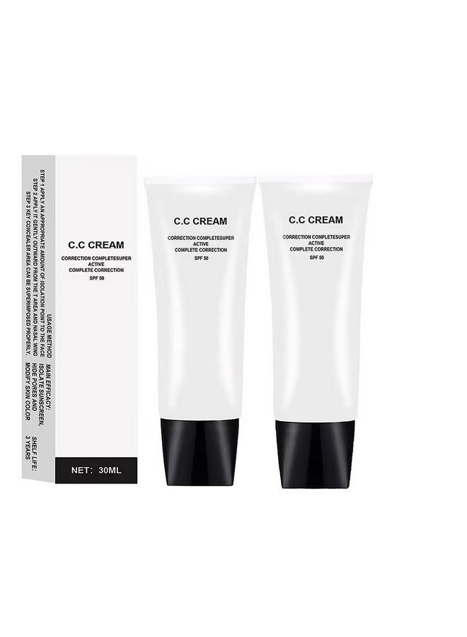 weispo 2pcs Skin Tone Adjusting CC Cream SPF 50, New Cosmetics CC Cream, Pre-makeup Primer Moisturizing Skin Concealer Brightening Skin Tone(Natural Color) - Image 1