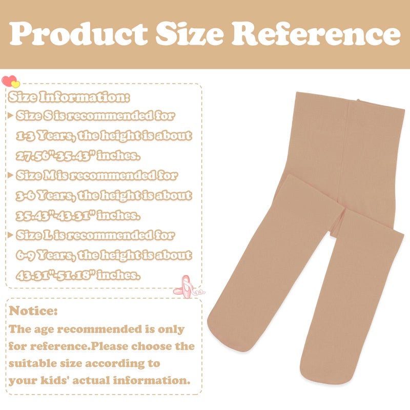 Sarfel Nude Ballet Tights for Girls & Toddlers - 3T to 6Y, Dance Tights - Image 3