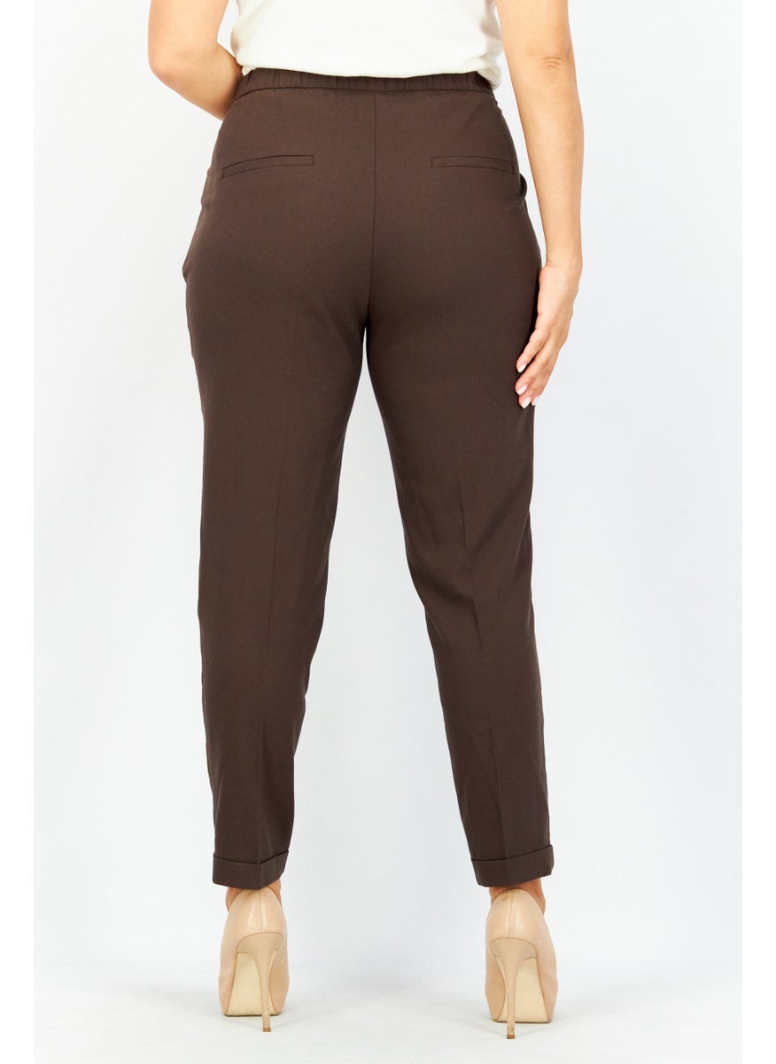 Women Pleated Dress Pants, Brown - pzsku/Z387824F95E16028C4AEBZ/45/_/1724351085/7bc15458-8f46-48ca-84c2-204fbbf40ead