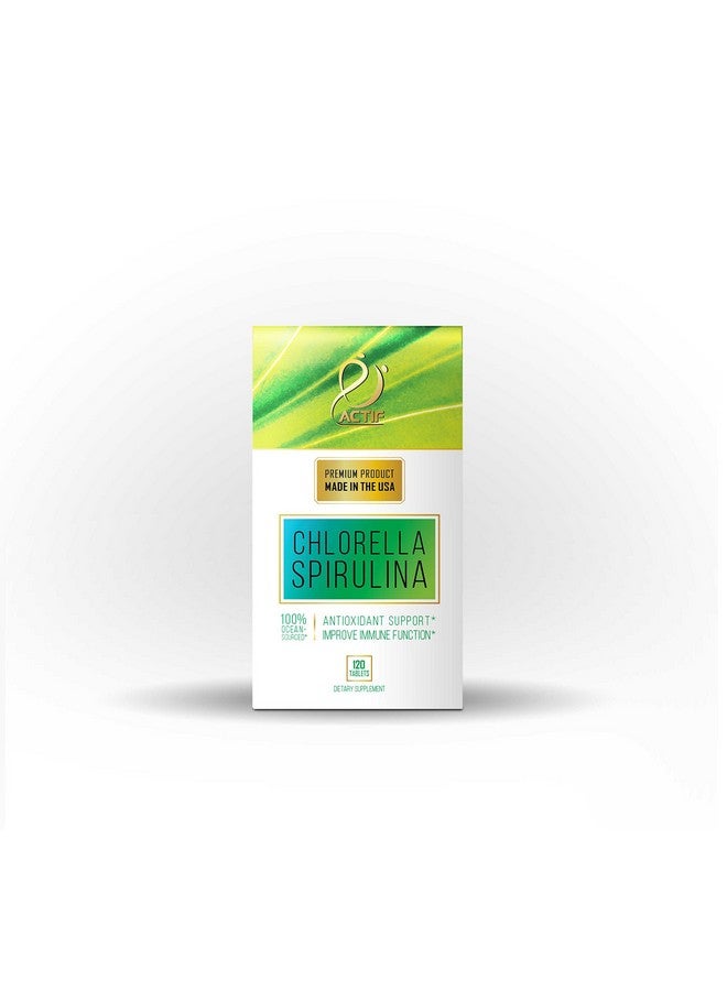 ACTIF 100% Ocean Cleaned Organic Chlorella and Spirulina, Non-GMO, Best Detox and Vegan Diet Supplement, Made in USA - 120 Tablets - Image 5