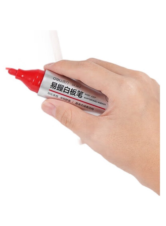 Deli Thick-Tip Erasable Whiteboard Markers, Smooth Writing, Durable, For Office Supplies, Meetings, Teachers' Training, Red, 8 Pcs/Box, Sk162 - Image 1