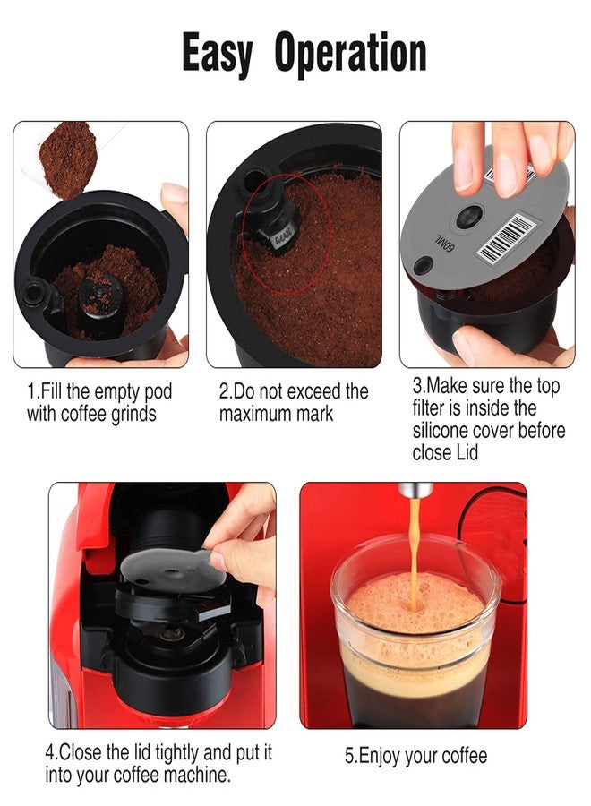 FUZHUI Eco - Conscious Refillable Coffee Filter - Refillable Coffee Capsules, Coffee Disc & Filter Set for Tassimo Machines, Tassimo Filters with Spoon & Brush - Home Cafe Customization (180ML) - Image 3