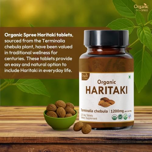 ORGANIC SPREE حبوب هاريتاكي من أورجانيك سبري 120 قرص | تيرميناليا تشيبولا (هاريتاكي) | معتمد من وزارة الزراعة الأمريكية | يحسن الهضم وإزالة السموم* | مكمل غذائي 120 قرص - Image 2