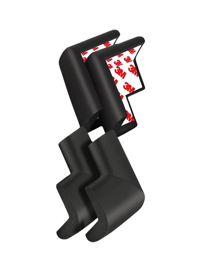 OLWICK واقيات زوايا أمان الأطفال من أولويك® | واقيات حواف الزوايا | وسائد حماية زوايا الأطفال للطاولات والسلالم والخزائن وأسطح العمل مع شريط لاصق 3M، عبوة من 4 قطع، أسود - Image 1