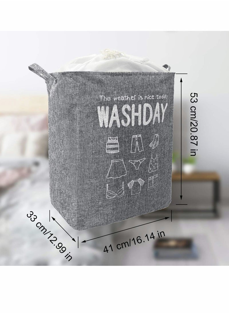 نيبمينينت 75L Collapsible Laundry Basket, Waterproof With Handles, Large Capacity Quilt Clothes Storage Bag, Dirty Basket For Bedroom(Grey)  - Image 5