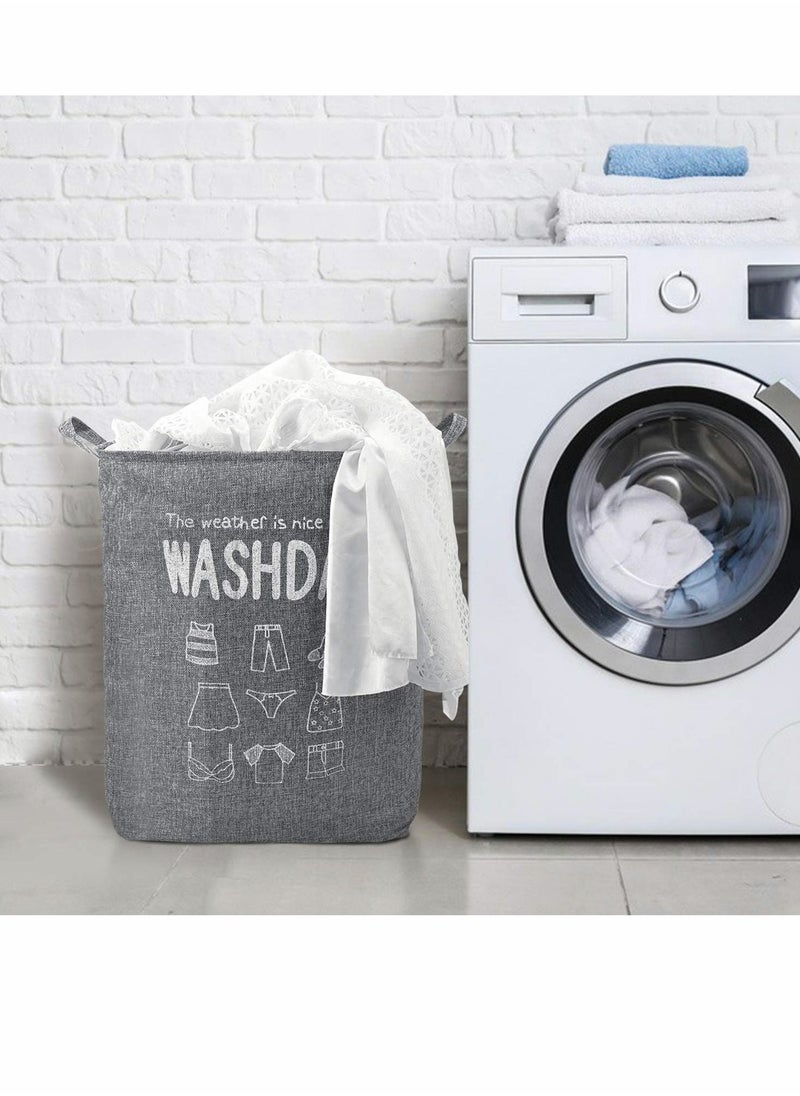 نيبمينينت 75L Collapsible Laundry Basket, Waterproof With Handles, Large Capacity Quilt Clothes Storage Bag, Dirty Basket For Bedroom(Grey)  - Image 4