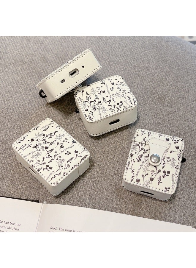Suitable For AirPods 4 Headphone Case Cartoon All-inclusive Leather Case For Apple1/2 Generation Pro2 Bluetooth Protective Case One-piece Case-Color:One-Piece Leather Case-Full Screen Tulip-Model:Airpods 3 Generation (protective Cover) - Image 5