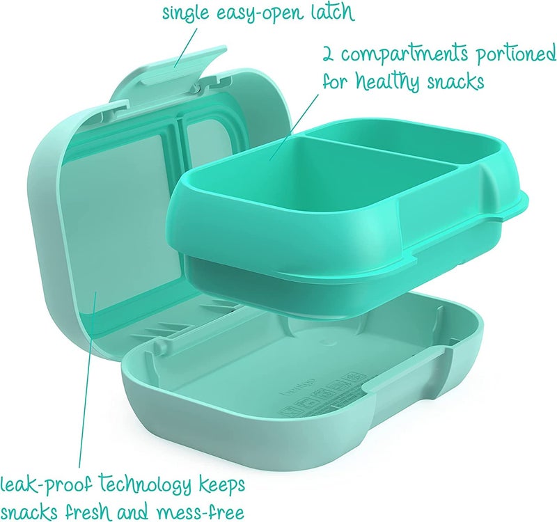 Bentgo Kids Snack - 2 Compartment Leak-Proof Bento-Style Food Storage for Snacks and Small Meals  Easy-Open Latch  Dishwasher Safe  and BPA-Free - Ideal for Ages 3+ (Aqua) - Image 4