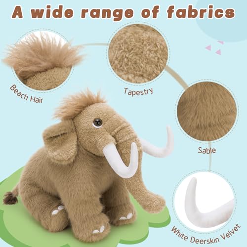 BENINY Woolly Mammoth Plush Toy Cute Soft Elephant Stuffed Animal for Boys Girls Kids 16 Cuddly Christmas Birthday Gift for Ancient Animal Lover - Image 5
