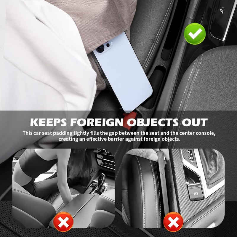 YGDMD 2PCS Deepened Car Seat Gap Filler Organizer,Multi-Purpose 2 in 1 Car Gap Filler with Bottom Charging Opening for Avoiding Item Falling,Universal No Drop Seat Guard for Cars - Image 3