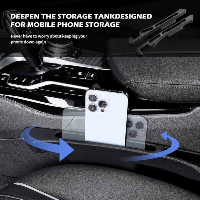 YGDMD 2PCS Deepened Car Seat Gap Filler Organizer,Multi-Purpose 2 in 1 Car Gap Filler with Bottom Charging Opening for Avoiding Item Falling,Universal No Drop Seat Guard for Cars - Image 5