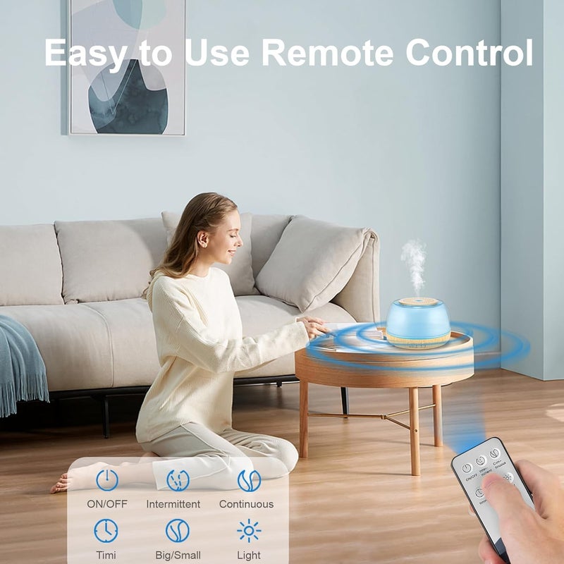 Marchred 300ml Essential Oil Diffuser with Remote Control, 7-Color LED Lights, 4 Timer Modes, Quiet Ultrasonic Aromatherapy for Home, Office, Room, Small & Stylish Design - Image 3