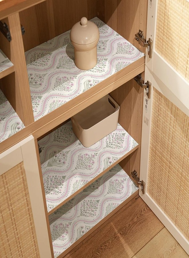 Quttisay Floral Drawer and Shelf Liner for Kitchen Cabinets Non-Adhesive Cabinet Liner for Shelves Kitchen Drawer Liners Waterproof Shelf Liners for Cabinets,Refrigerator,Easy to Clean 15.7In x 10FT - Image 3