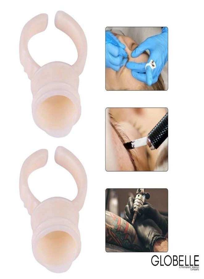 GLOBELLE Silicone Finger Ink Cups for Tattooing, Microblading, and Nail Art - Leakproof, Durable, and Easy-to-Use (Pack of 100) - Image 2