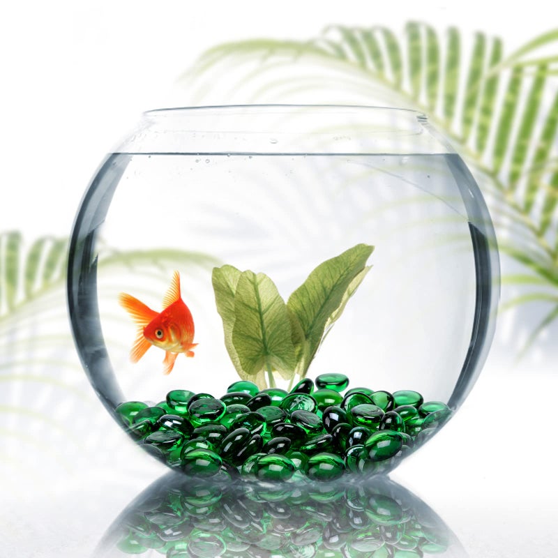 FUTUREPLUSX 1LB Green Flat Glass Marbles, Premium Colored Gems Fish Bowl Marbles Decorative Mosaic Glass Pebbles Floral Smooth Stones for Vases Aquarium Home Decor - Image 5