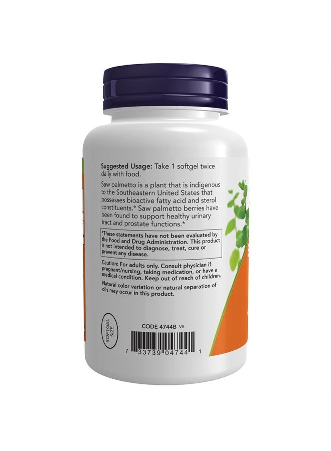 now مكملات، مستخلص ساو بالميتو (سيرينوا ريبنس) 160 ملغ، صحة الرجال*، 240 كبسولة لينة - Image 3