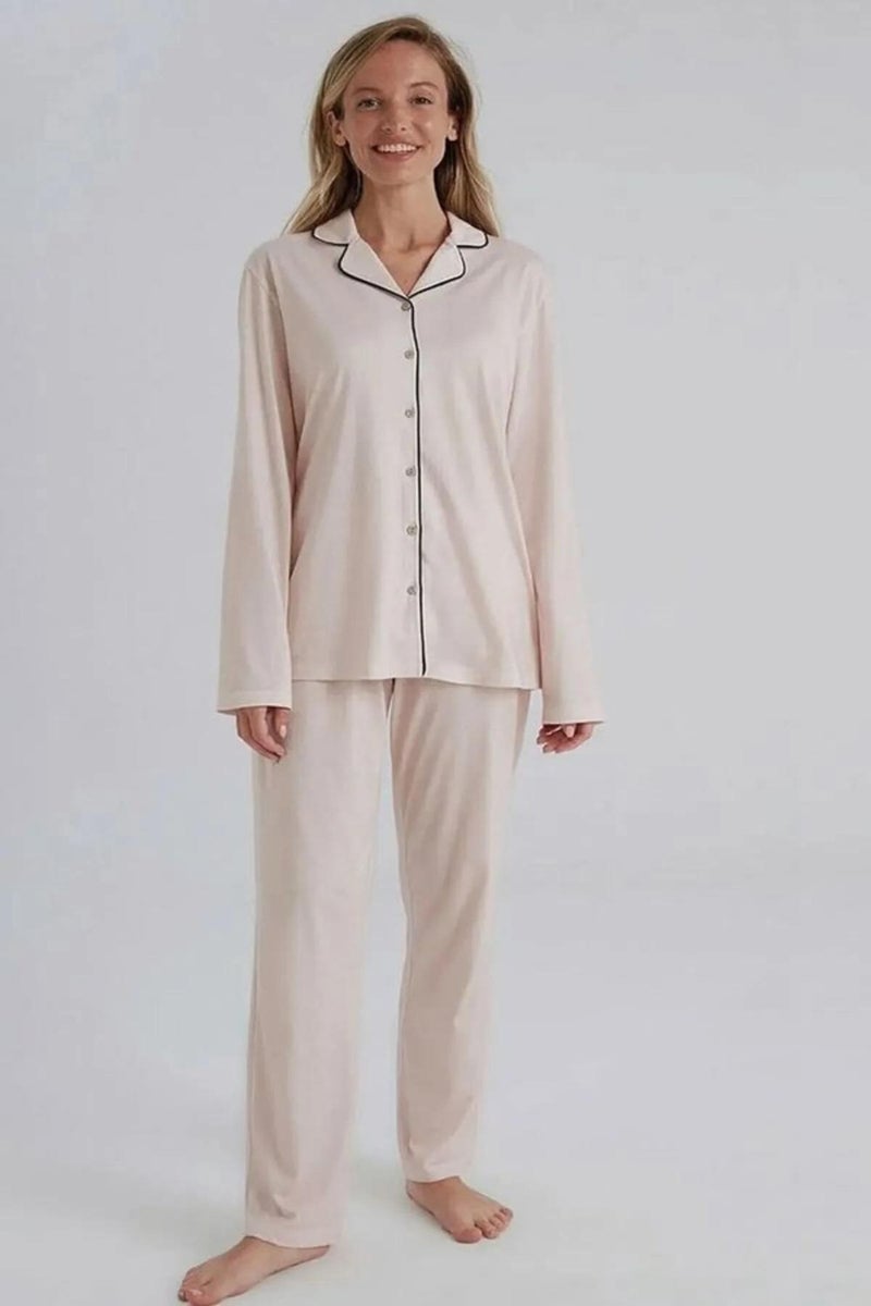 Eros Women's Buttoned Pajama Set, Long Sleeve Shirt Pajama Set, Boxed