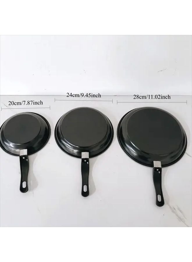 Three Piece Frying Pan Set Compact Nonstick Mini Skillet Scratch Resistant Coating Lightweight Cast Iron - Image 4