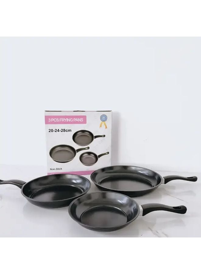 Three Piece Frying Pan Set Compact Nonstick Mini Skillet Scratch Resistant Coating Lightweight Cast Iron - Image 2