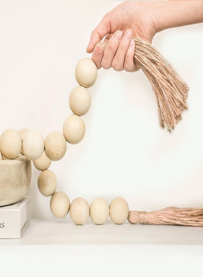 RUIRUICO Extra Large Natural Chunky Wood Bead Garland with 1.37" Diameter Beads, 67" Long Wooden Farmhouse Beads, Decorative Wooden Beads for Boho, Farmhouse Decor - Image 1