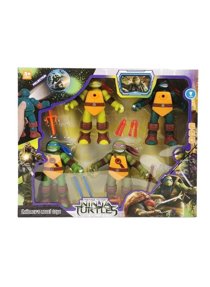 بريميم مجموعة شخصيات سلاحف النينجا - شخصيات نينجا خضراء مع أسلحة وإكسسوارات، لعبة مغامرات للأطفال - Image 1