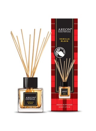 فواحة أعواد أريون هوم بيرفيومز 50 مل - عطر فانيليا بلاك - معطر منزلي فاخر برائحة الفانيليا الدافئة والمركزة