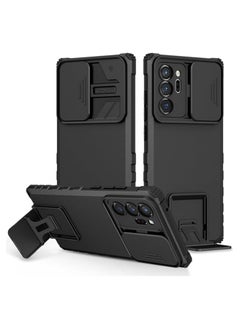 Generic Armor Silicone TPU Bumper Tough PC Case for Samsung Note 20 Ultra with Slide Camera Cover, with Kickstand, Shockproof Protective Cell Phone Case  - Image 1
