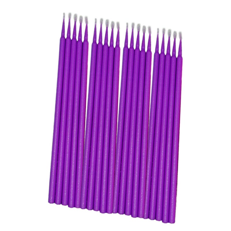 100 قطعة من فرش تطبيق امتداد الرموش الدقيقة القابلة للتخلص منها، مسحات قطنية، أدوات إزالة المكياج - Image 2