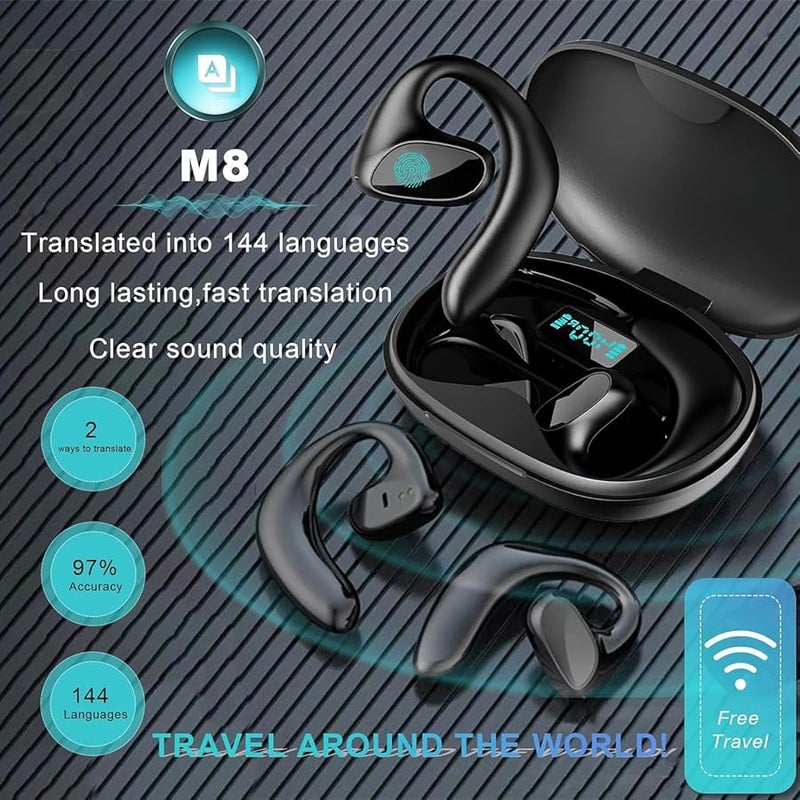 Wireless Bluetooth Earbuds with Translator Function 97 Accuracy Offline Mode 8H Playtime Black - Image 3