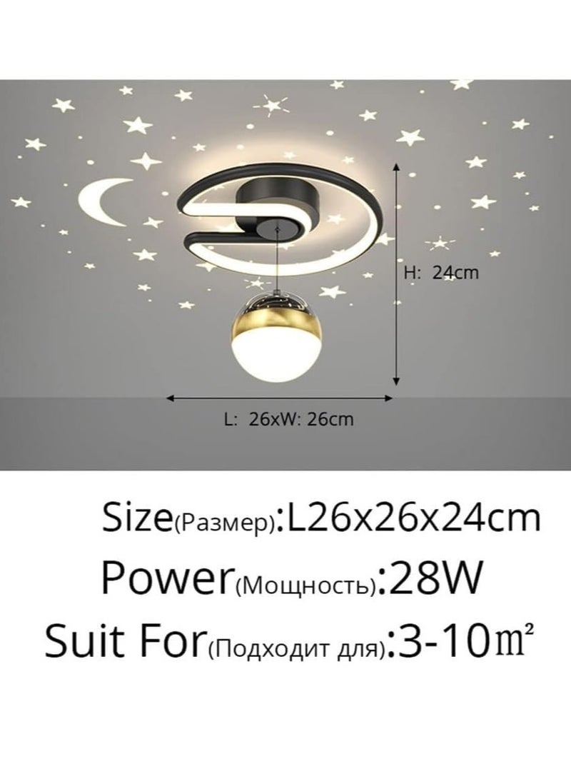 creative star projection - Nordic Ceiling Light (Black) for Corridors, Balconies, Attic Entrance, Corridors, Home Decor, Interior Lighting - Image 5