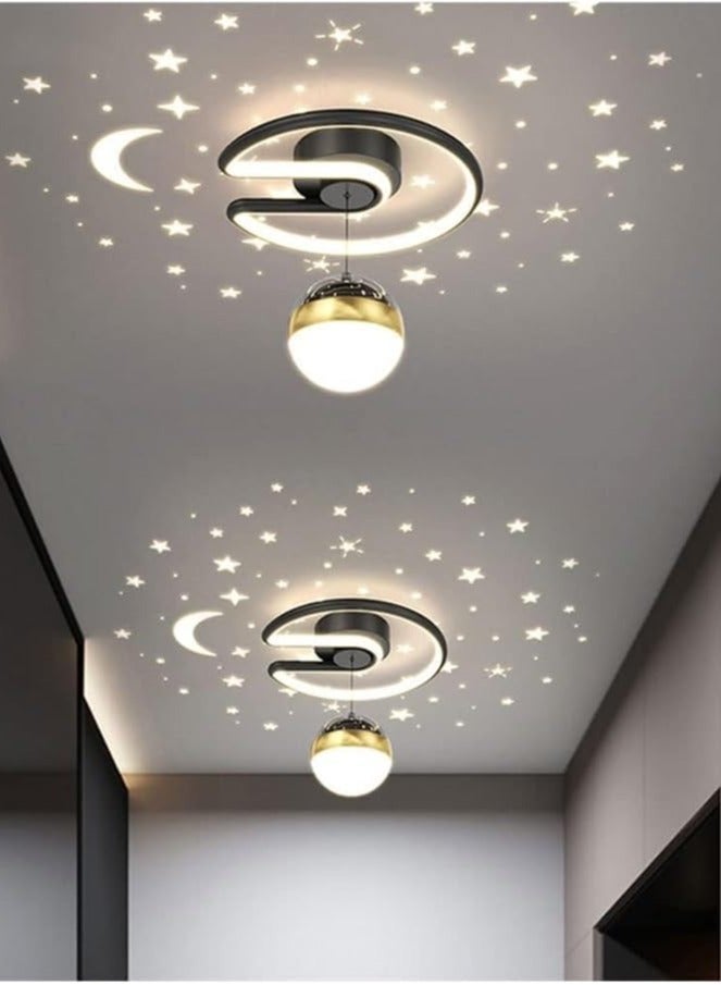 creative star projection - Nordic Ceiling Light (Black) for Corridors, Balconies, Attic Entrance, Corridors, Home Decor, Interior Lighting - Image 2
