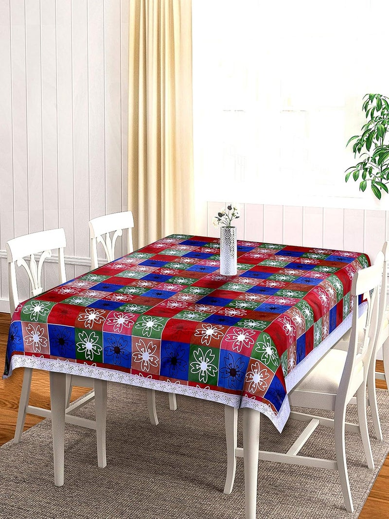 KEA Printed PVC Table Cover Easy to Clean 4 Seater Multi Color Size 40X60 Inches - Image 1