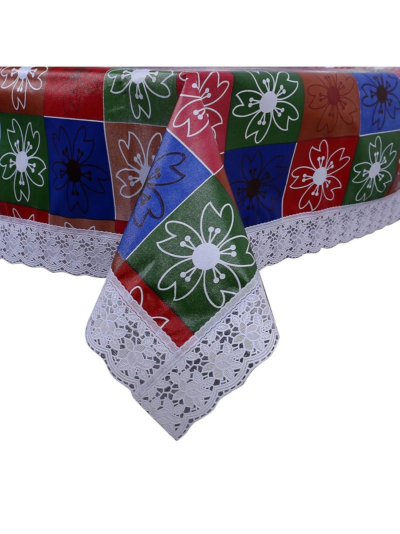 KEA Printed PVC Table Cover Easy to Clean 4 Seater Multi Color Size 40X60 Inches - Image 2