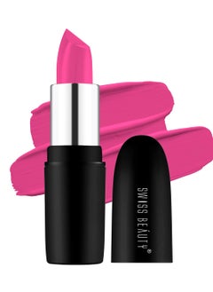 Swiss Beauty Swiss Beauty Pure Matte Lipstick Lush Pink 3.8gm  - Image 1
