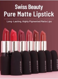 Swiss Beauty Swiss Beauty Pure Matte Lipstick Lush Pink 3.8gm  - Image 2
