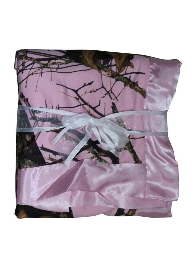 Mossy Oak BU Pink Hunting Camo Baby Blanket, Super Soft Carstens Microfur Back and Satin, Bow, Newborn Pink Camouflage Gift Blanket - Image 2