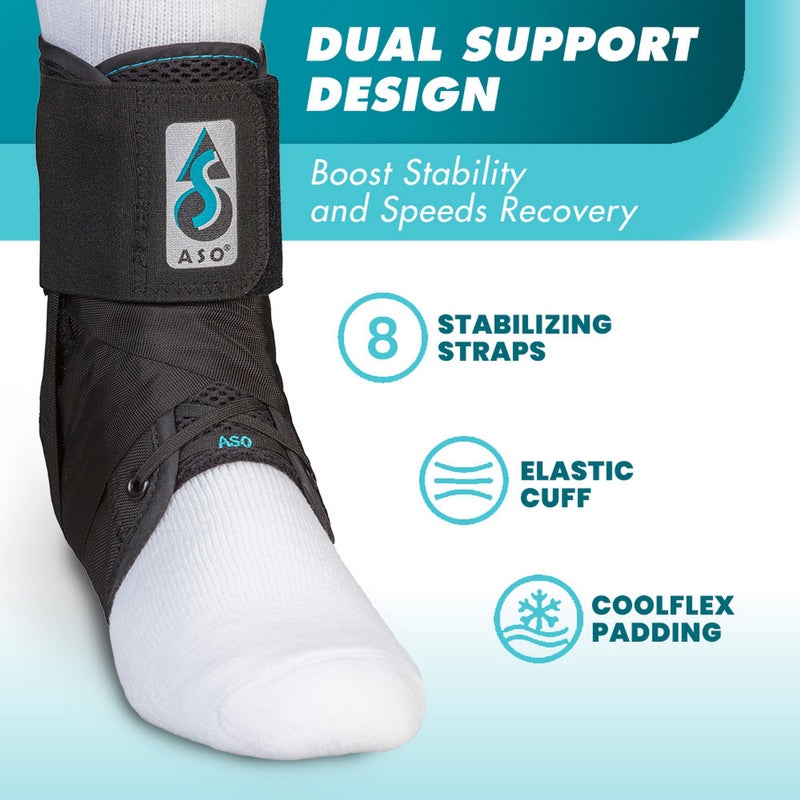 Med Spec ASO Ankle Stabilizer (X-Large, Black) - Lace Up Ankle Brace for Sprained Ankle and Peroneal Tendonitis, Orthopedic Ankle Support for Men, Women, Adults, Teens and Kids, Sports Injury Recovery, 264016 - Image 2