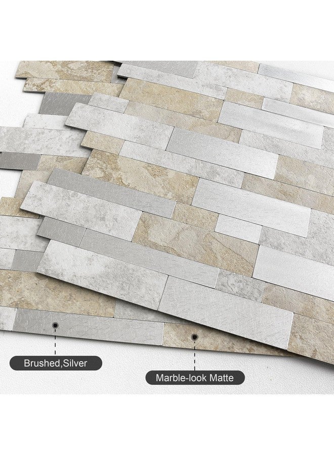 Benice BeNice Peel and Stick Backsplash Tile for Kitchen,Peel and Stick Mosaic Tile Stickers Waterproof Bathroom Tile Peel and Stick Tiles for Walls（Gray Beige 10 Sheets  - Image 2