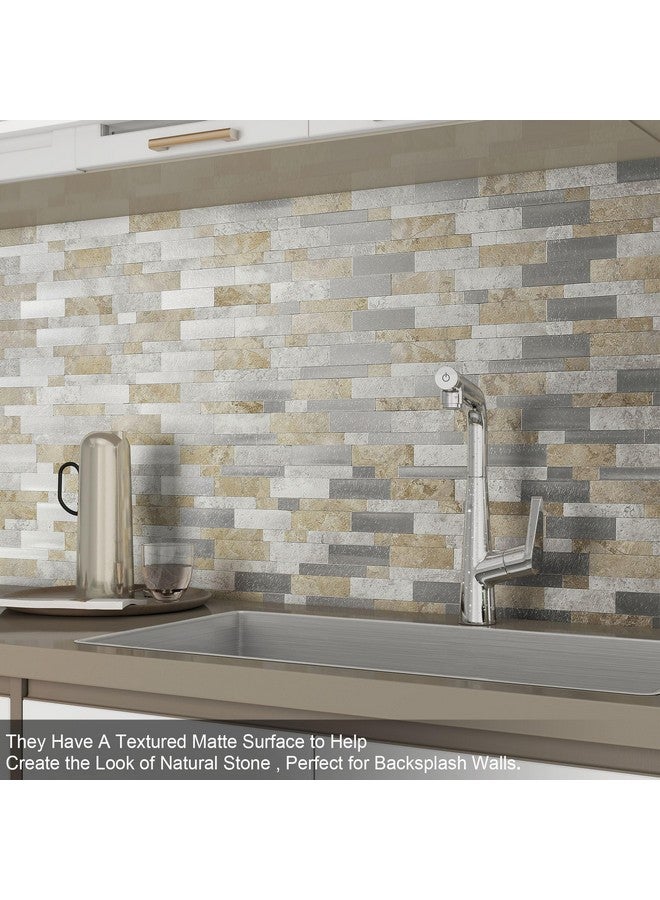 Benice BeNice Peel and Stick Backsplash Tile for Kitchen,Peel and Stick Mosaic Tile Stickers Waterproof Bathroom Tile Peel and Stick Tiles for Walls（Gray Beige 10 Sheets  - Image 4