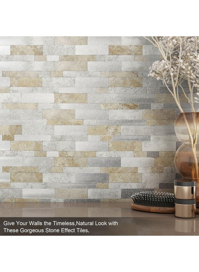 Benice BeNice Peel and Stick Backsplash Tile for Kitchen,Peel and Stick Mosaic Tile Stickers Waterproof Bathroom Tile Peel and Stick Tiles for Walls（Gray Beige 10 Sheets  - Image 3