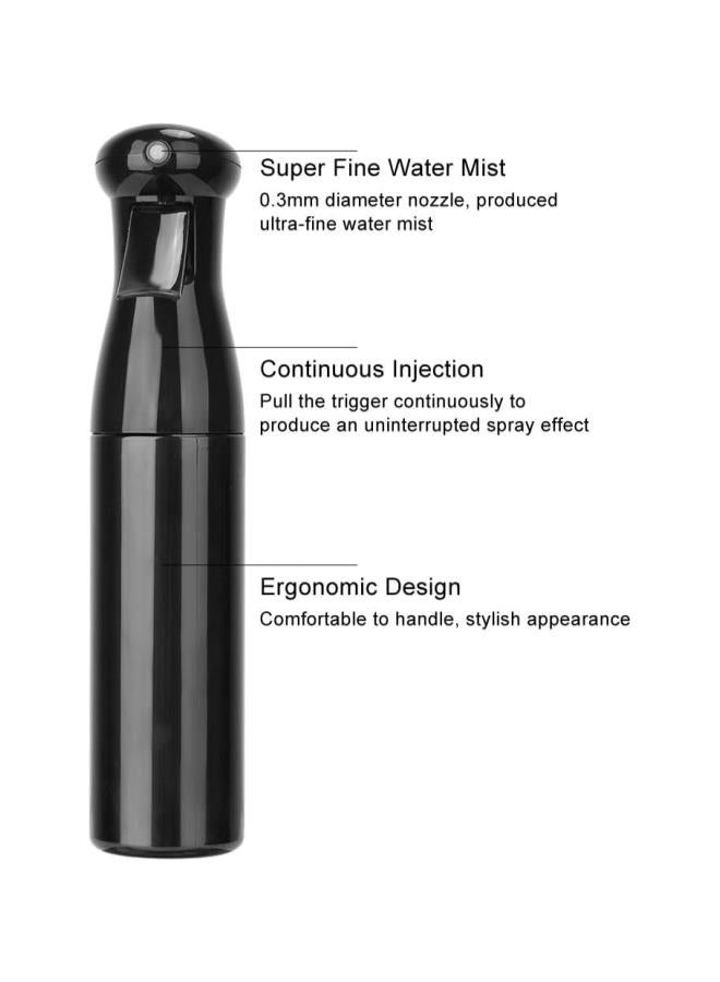 silvercnc 250ml Hair Spray Bottle High Pressure Water Mist Spray Bottle for Hair Styling, Cleaning, Garden (Black)