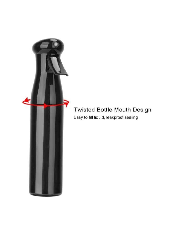silvercnc 250ml Hair Spray Bottle High Pressure Water Mist Spray Bottle for Hair Styling, Cleaning, Garden (Black)
