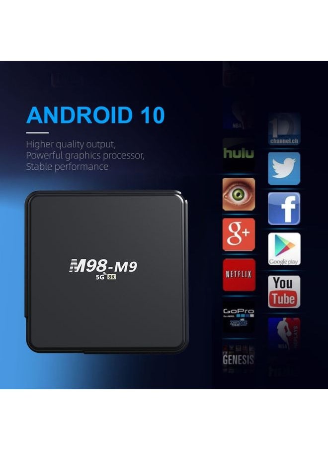 Generic - M98-M9 Quad-core ARM Cortex-A53 WiFi Bluetooth 4K HD Android TV Box, RAM:2GB+8GB(US Plug) - Image 1