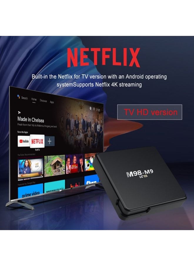 Generic - M98-M9 Quad-core ARM Cortex-A53 WiFi Bluetooth 4K HD Android TV Box, RAM:2GB+8GB(US Plug) - Image 1