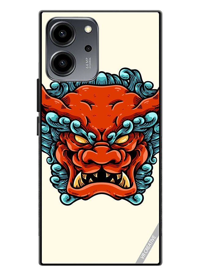 VR CREATIVE Protective Case Cover For Honor 80 SE Foo Dog Head Design Multicolour - Image 1