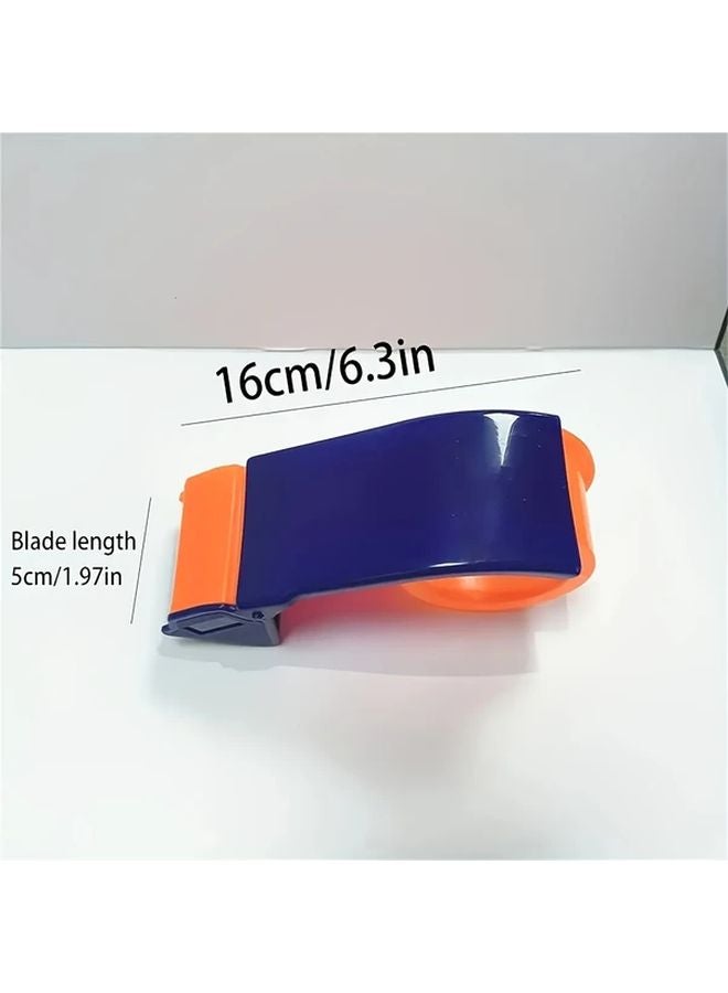 Heavy Duty Portable Packaging Tape Dispenser With Built In Cutter 1pc Blue Orange - Image 3