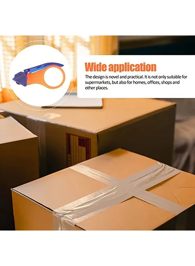 Heavy Duty Portable Packaging Tape Dispenser With Built In Cutter 1pc Blue Orange - Image 5